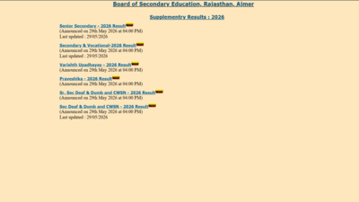 RBSE Supplementary results 2026 declared for Classes 10 and 12: Check direct link to download scorecards here