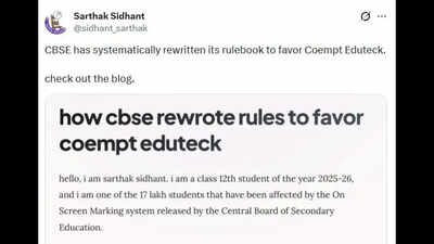 'Using CBSE's own documents': Class 12 Student's viral blog alleges changes in tender process to favour Coempt Eduteck