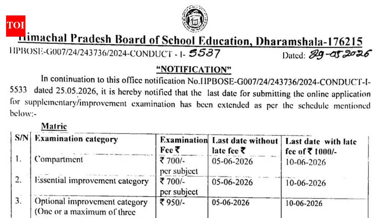 Missed the HPBOSE compartment exam deadline? Students get more time as board extends application dates