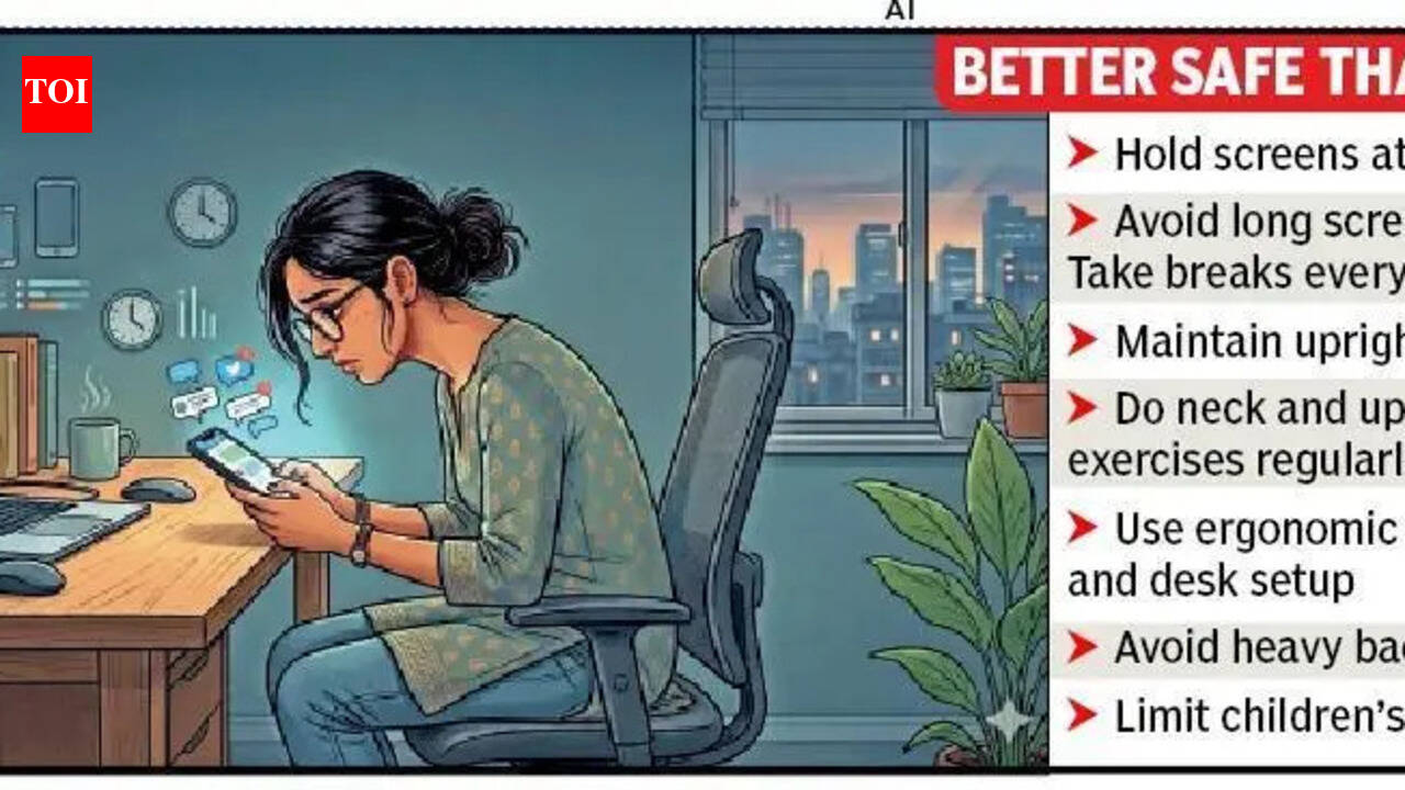 ‘Text neck’ epidemic loading: Continuous scrolling causing nerve damage, warn Bengaluru doctors