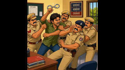 POCSO accused assaults constable, threatens cops at PS