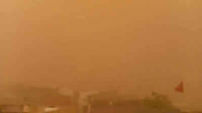 Dust storm darkens skies over Raj