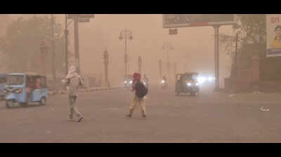 Dust storm darkens skies over Raj