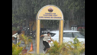 Record rain breaks gruelling heatwave in Ludhiana.