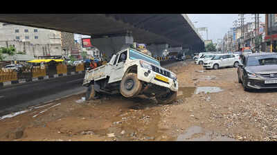 Rain turns dug-up roads into mud traps in Ludhiana; resident already dreading monsoon.