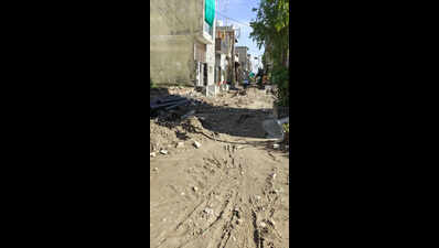 Rain turns dug-up roads into mud traps in Ludhiana; resident already dreading monsoon.