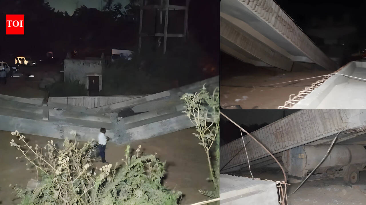 WATCH: Part of under-construction railway overbridge collapses in Gujarat's Anand district