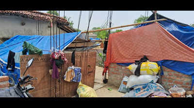 Family lives under tarpaulin sheet in Hazaribag as wait for govt housing continues