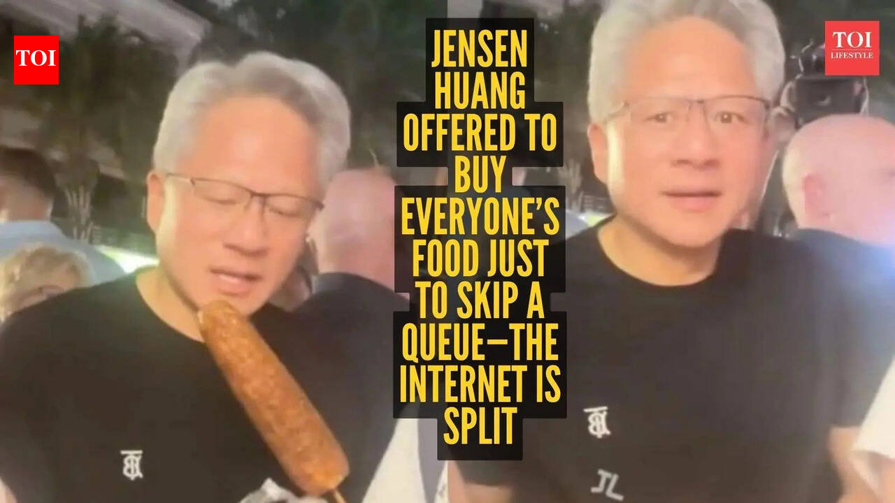 Nvidia CEO and streetfood lover Jensen Huang tried to skip a food line by paying everyone's bill; internet calls it 'billionaire privilege'