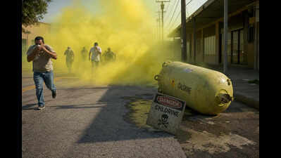 Chlorine leak from old cylinder at unused STP plant at IIM Mumbai