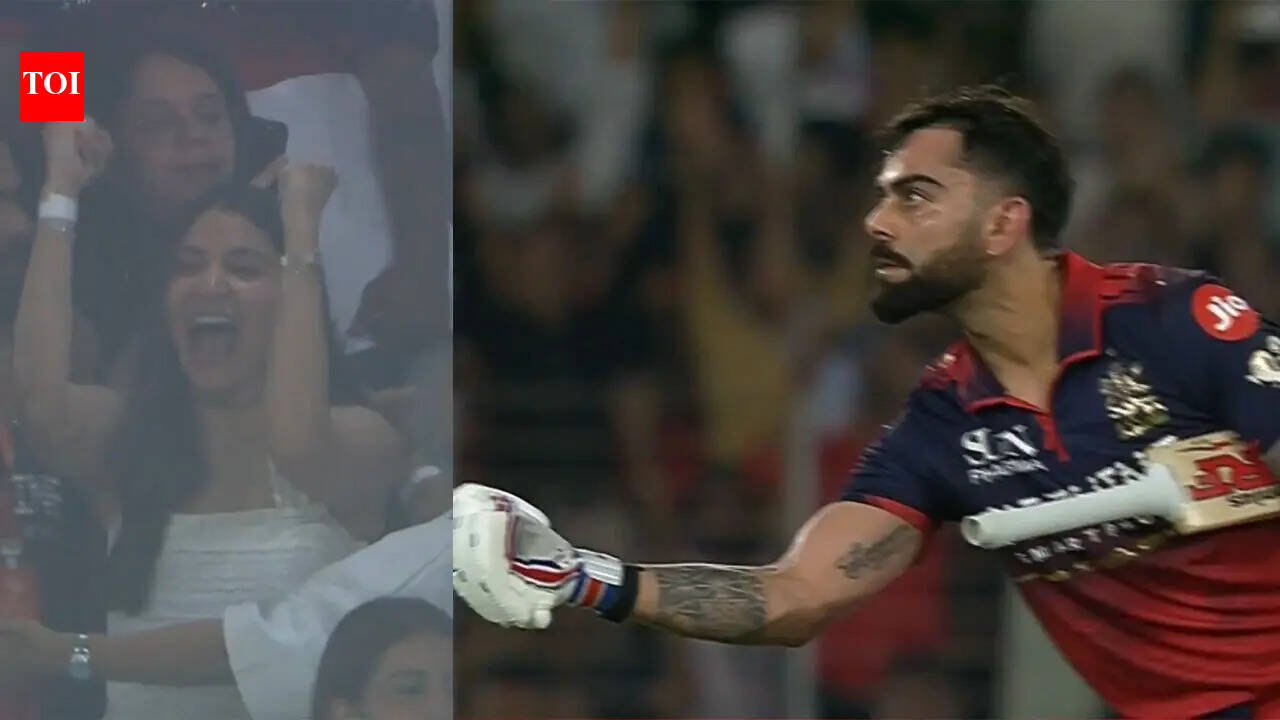 Watch: Virat seals title with six, Anushka erupts in wild celebration as RCB defend crown