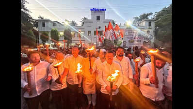 Congress party stages agitation in Pune against NEET paper leak