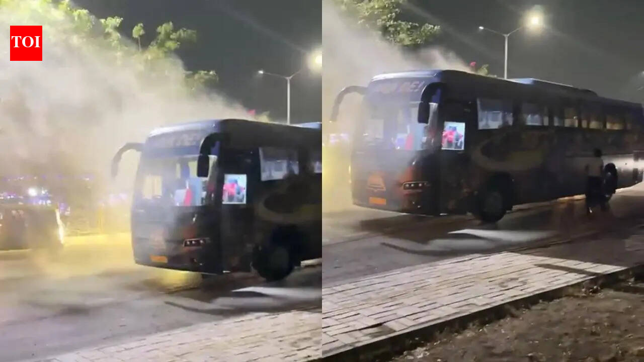 Massive scare for Gujarat Titans: Players evacuated after team bus suffers short circuit; all safe