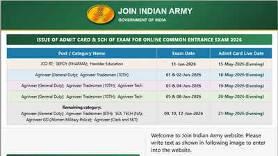 Indian Army Agniveer Exam 2026 begins today; direct link to download admit card, guidelines here