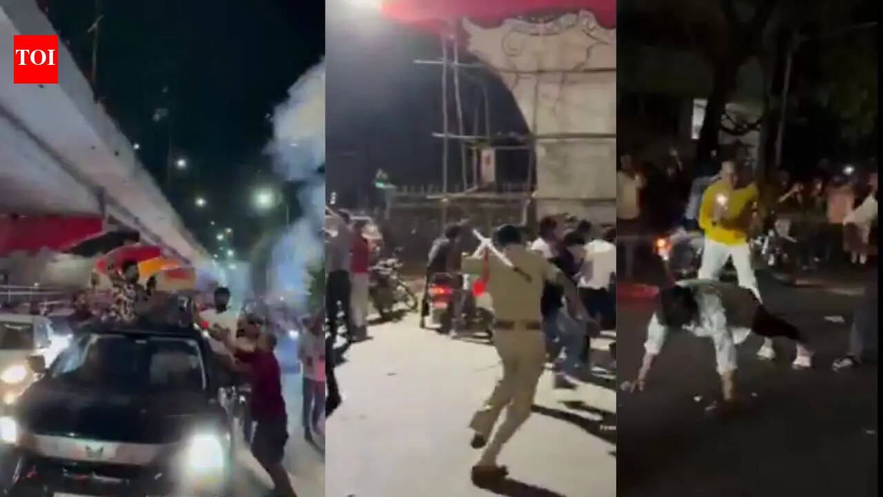 RCB win celebrations turn chaotic: Videos show fans burning crackers, climbing vehicles