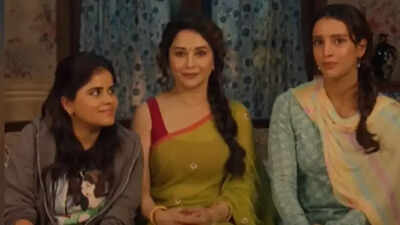  Madhuri Dixit and Triptii Dimri on viral video of ‘ignoring’ Dharna Durga during 'Maa Behen' promotions