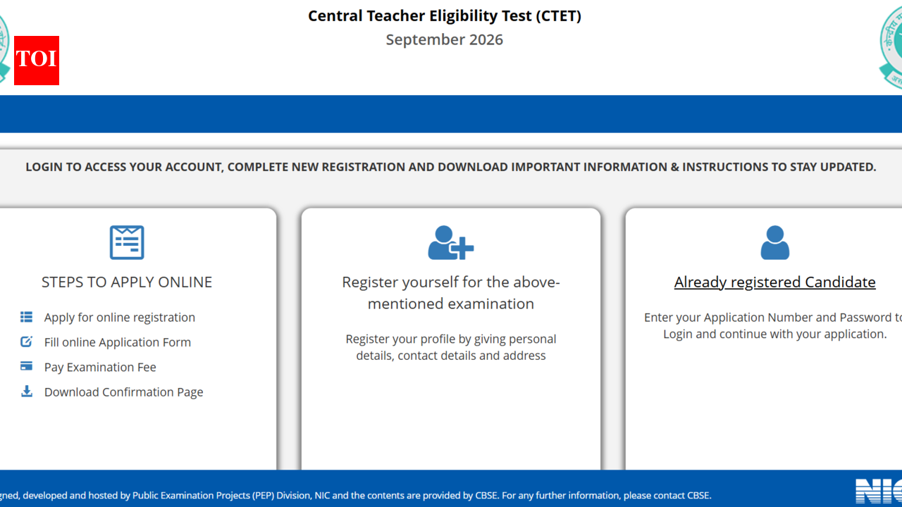 CTET September 2026 registration ends soon at ctet.nic.in: Check exam pattern, direct link to apply