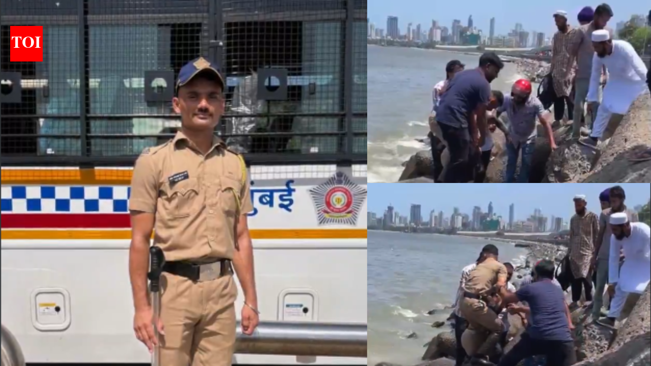 Watch: Mumbai cop’s swift rescue saves 46-year-old woman after she jumps into sea at Marine Drive