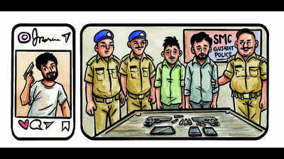 Insta post leads cops to illegal pistols in Kutch