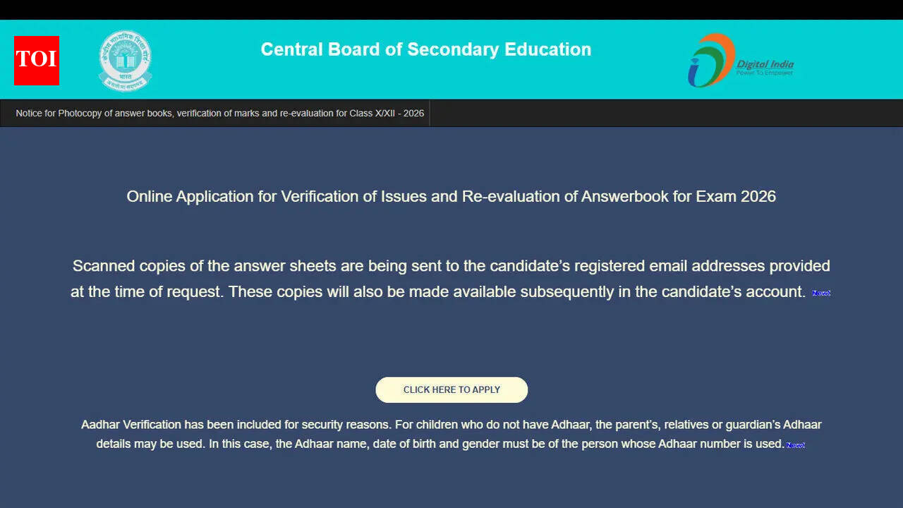 CBSE opens Class 12 re-evaluation portal after delay, applications accepted till June 6: Direct link