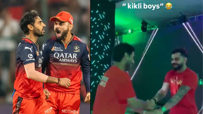 Virat Kohli shares 'Kikli' dance with Bhuvneshwar Kumar after RCB triumph - Watch