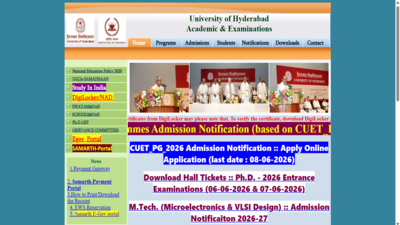 University of Hyderabad PG admissions 2026: Registration begins at acad.uohyd.ac.in, apply by June 8