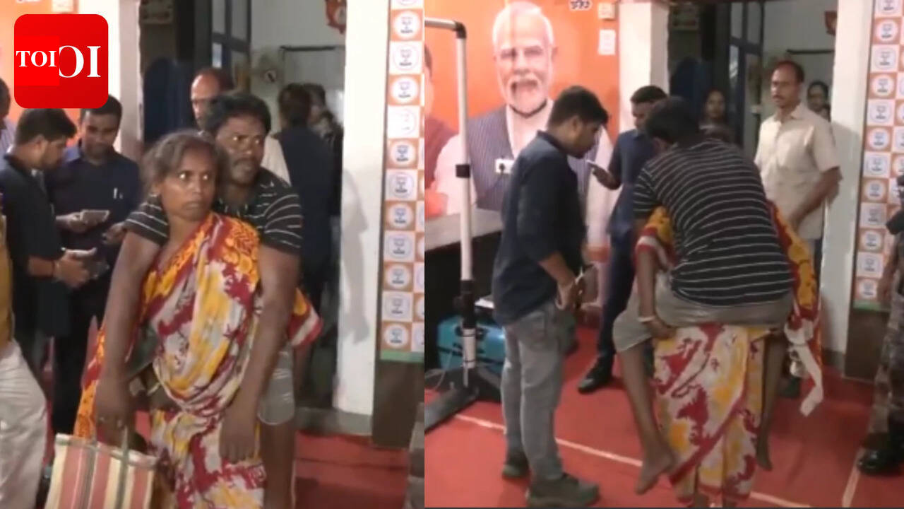 Wife carries specially abled husband on her back to raise questions at CM’s public grievance hearing in Kolkata