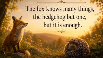 Greek proverb of the day: “The fox knows many things, the hedgehog but one, but it...”