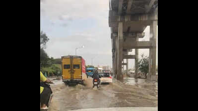 Evening showers: Flooded roads, endless gridlock on Bengaluru’s Outer Ring Road again
