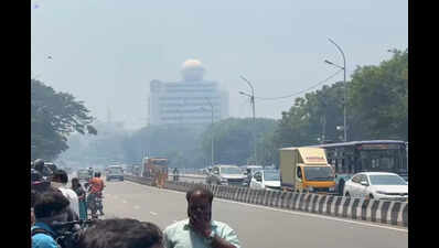 Sulphur fire at Chennai Harbour spreads smoke