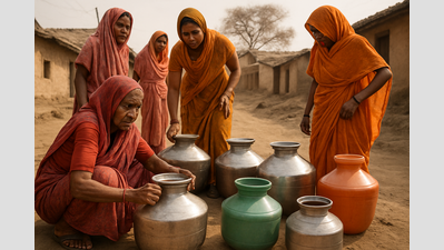 No water supply: Locals protest, send playing cards to Koppa taluk panchayat staff