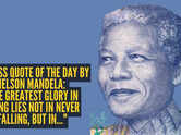 Success quote of the day by Nelson Mandela: "The greatest glory in living lies not in never falling, but in..."