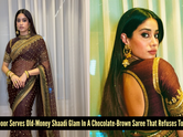 If 90s wedding nostalgia had a dress code, Janhvi Kapoor&rsquo;s chocolate-brown saree would surely be the face of it