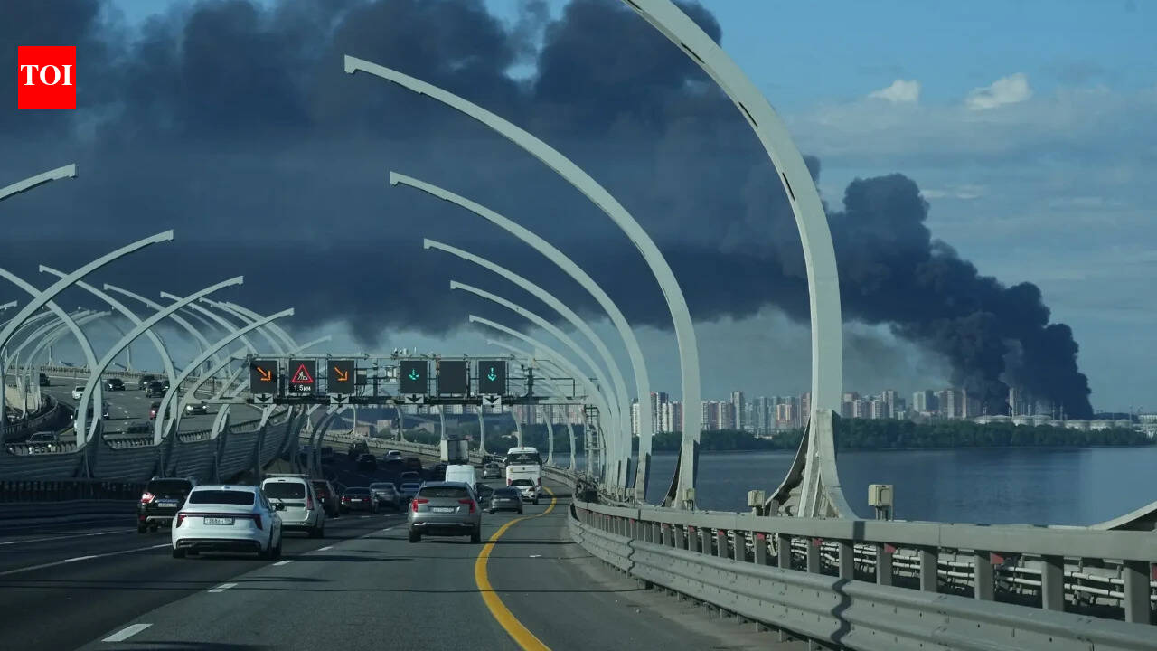 Fire engulfs St. Petersburg oil terminal amid Ukrainian large-scale drone attack in Russia