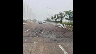 Gurgaon Sector 102-102A road crumbles, residents raise quality concerns