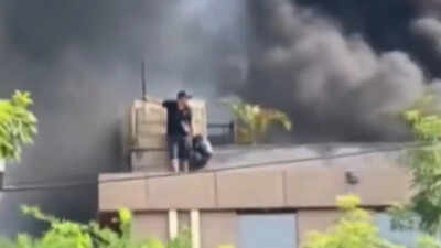 Video shows man trying to escape through smoke in Delhi’s Malviya Nagar hotel fire