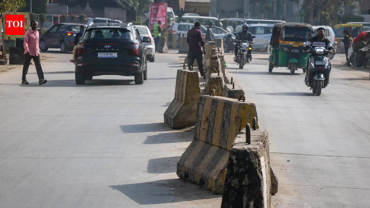 Rains a month away, damaged jersey barriers cleared in push for safety in Gurgaon