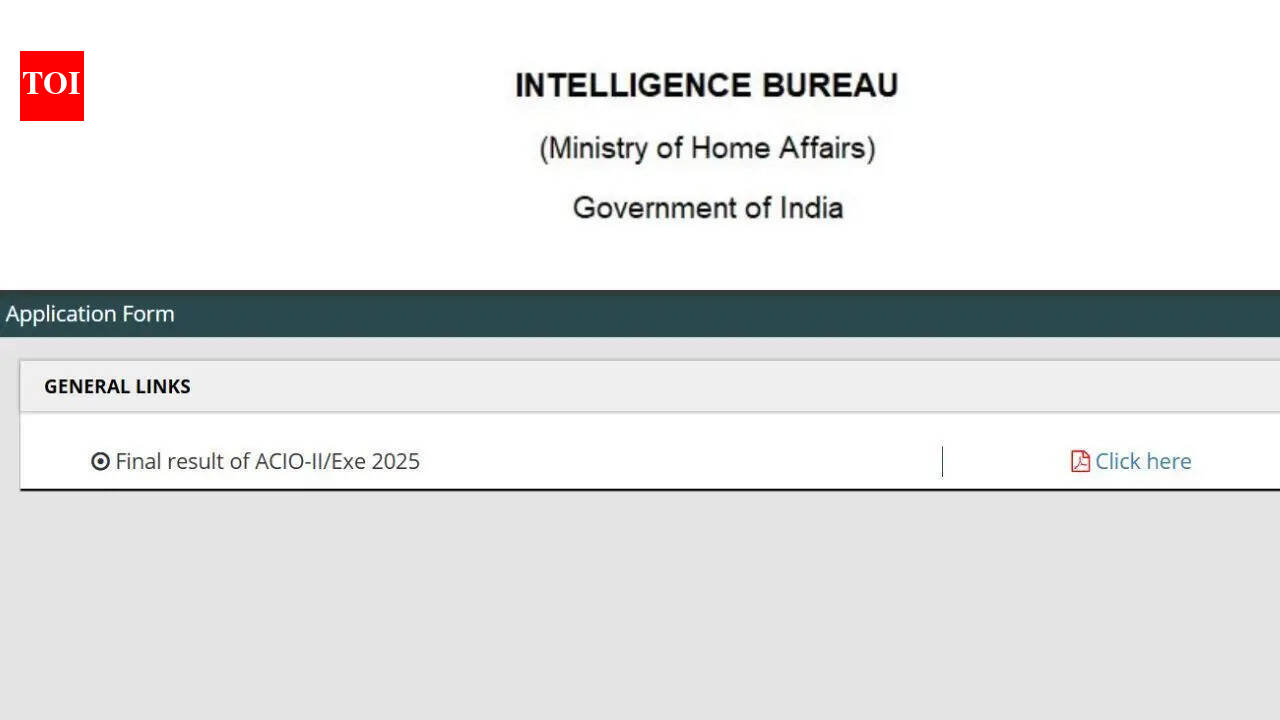 IB ACIO अंतिम परिणाम 2025 घोषित: चयनित उम्मीदवारों की सूची और अगले चरण देखें