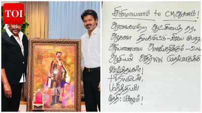 R Parthiban meets Vijay; Actor gifts special framed photo to Tamil Nadu CM; Handwritten note draws attention