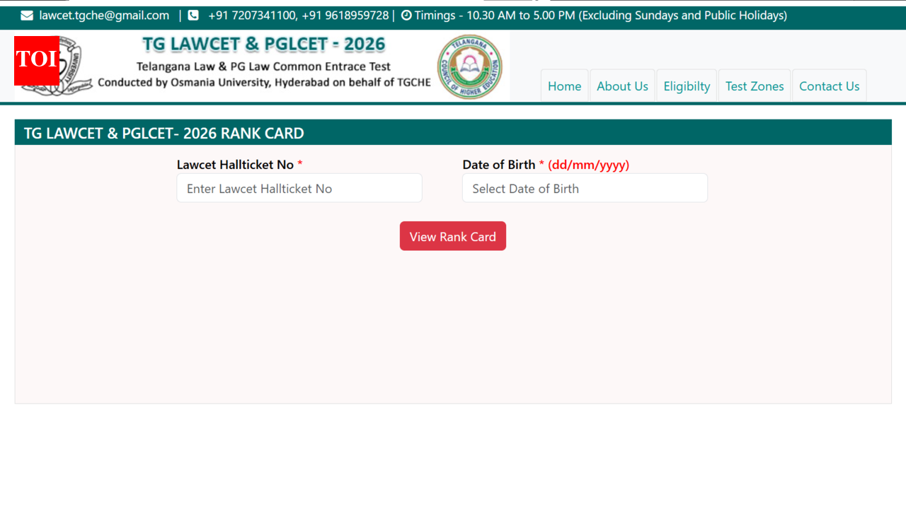 TS LAWCET result 2026 released at lawcet.tgche.ac.in: Direct link to download rank cards here