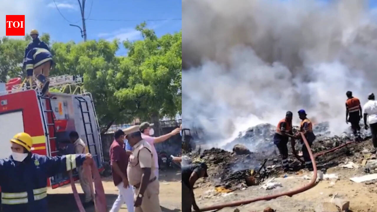 Plastic waste catches fire at Chennai's Perungudi dump yard; Massive GCC op averts major incident