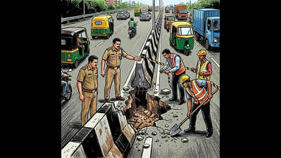 Cutting corners: Divider damage spark police action