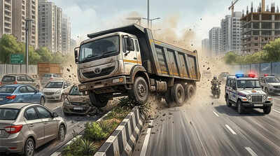 Dumper driver hits car, speeds down wrong lane on SG Highway in a bid to escape