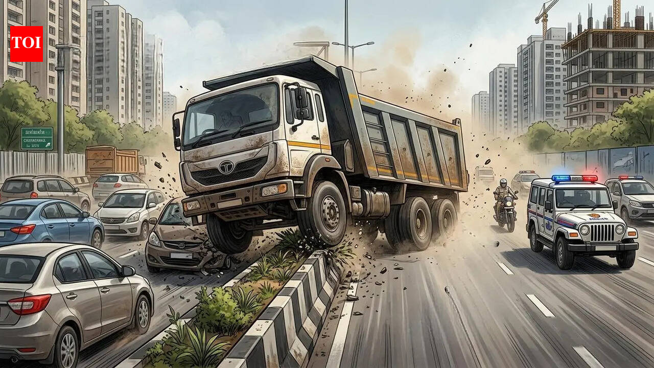 Dumper driver hits car, speeds down wrong lane on SG Highway in a bid to escape