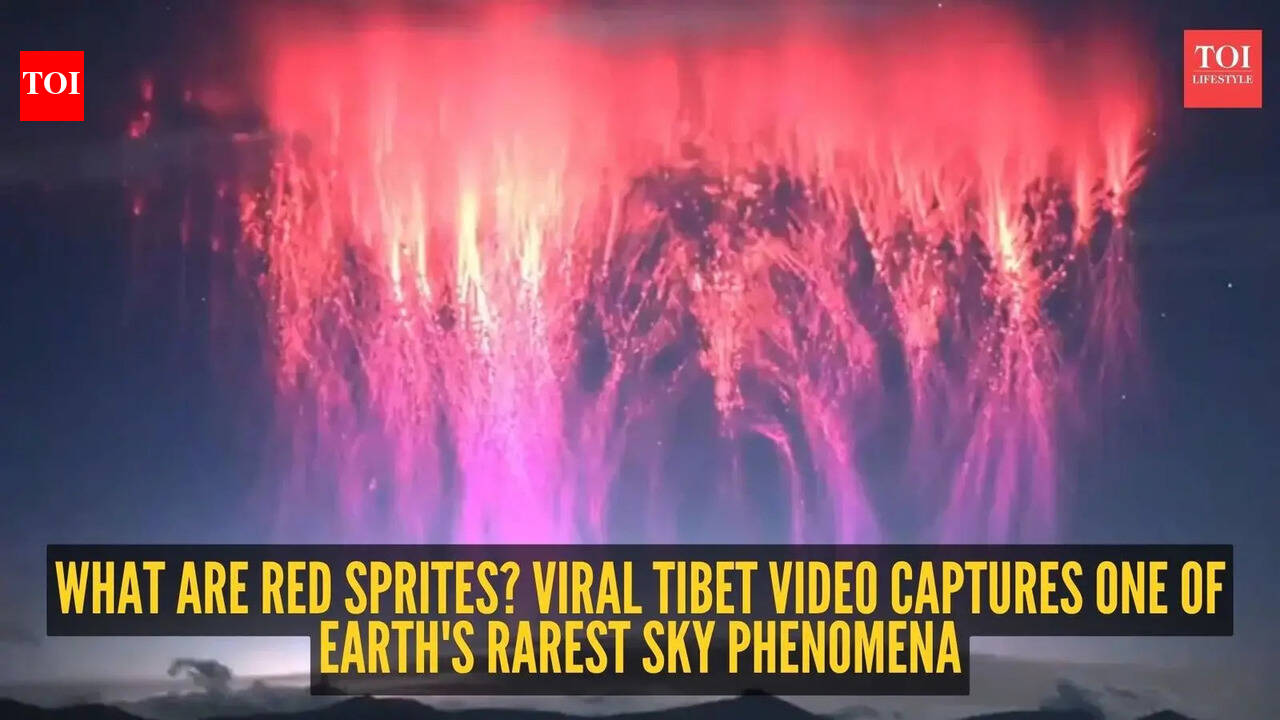 Not AI, not special effects: Watch rare red sprites and mysterious green ghost lights light up the sky over Tibet; internet can't believe it's real