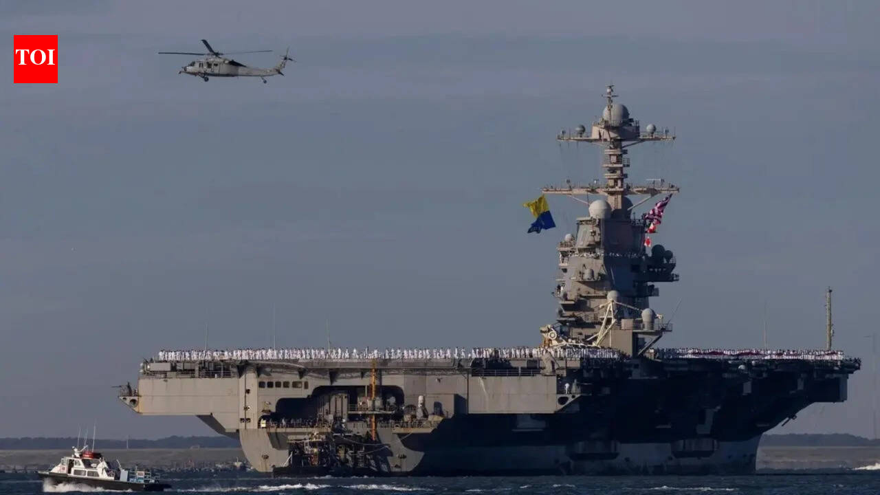 Video shows effects of intense fire that forced the world's most powerful warship to return to port