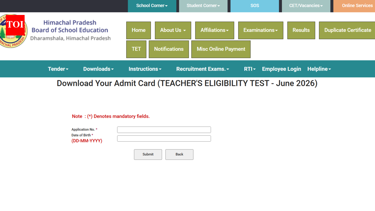 HP TET admit card 2026 released at hpbose.org: Direct link to download hall tickets here