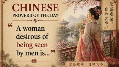 Chinese proverb of the day: “A woman desirous of being seen by men is…”