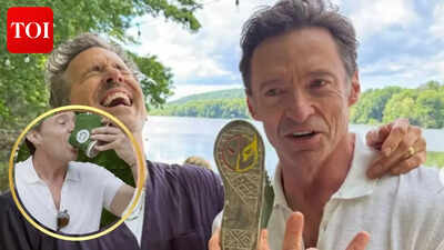 Hugh Jackman introduces Ryan Reynolds to a 'shoey', but fans spot a detail that sparks 'fake' tradition claims: 'That's Un-Australian'