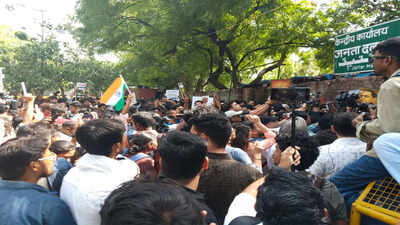 'Dharmendra Pradhan must resign': Cockroach Janta Party protests at Jantar Mantar over NEET 2026 paper leak